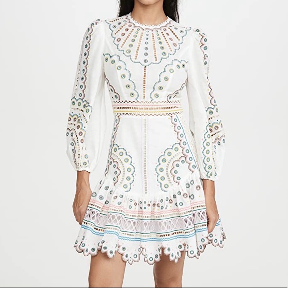 Zimmermann Peggy broderie anglaise white dress 0 never worn